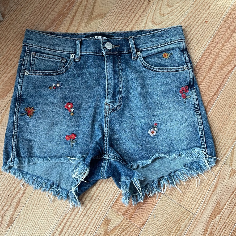 High-rise Express jean shorts